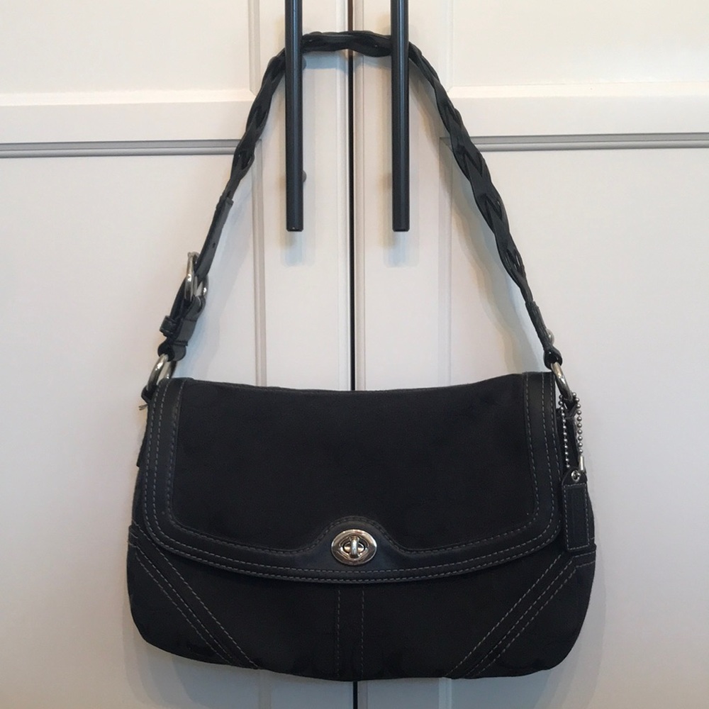 Black canvas Coach shoulder bag
